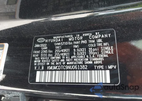 2022 Genesis Gv70 3.5T Awd Sport из США, поврежденный, VIN KMUMCDTC9NU061382